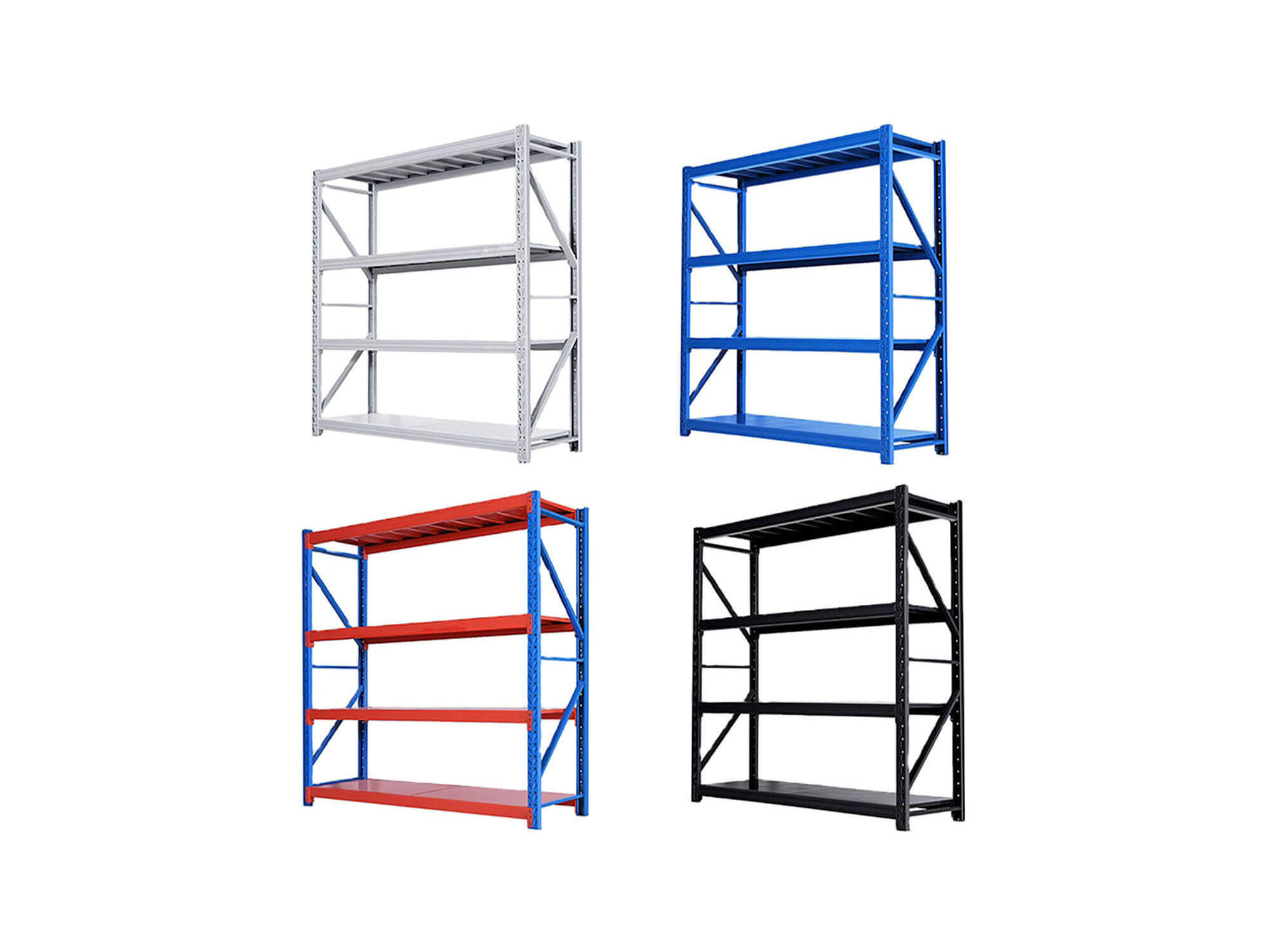 Mracking Popular Adjustable Metal Boltless Shelf Racks Medium Duty Warehouse Storage Rack Units No-Bolt Stacking Shelves