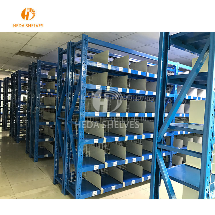 Metal Medium Duty Racking 4 Level Wide Span Shelving Units Boltless Warehouse Storage Rack System