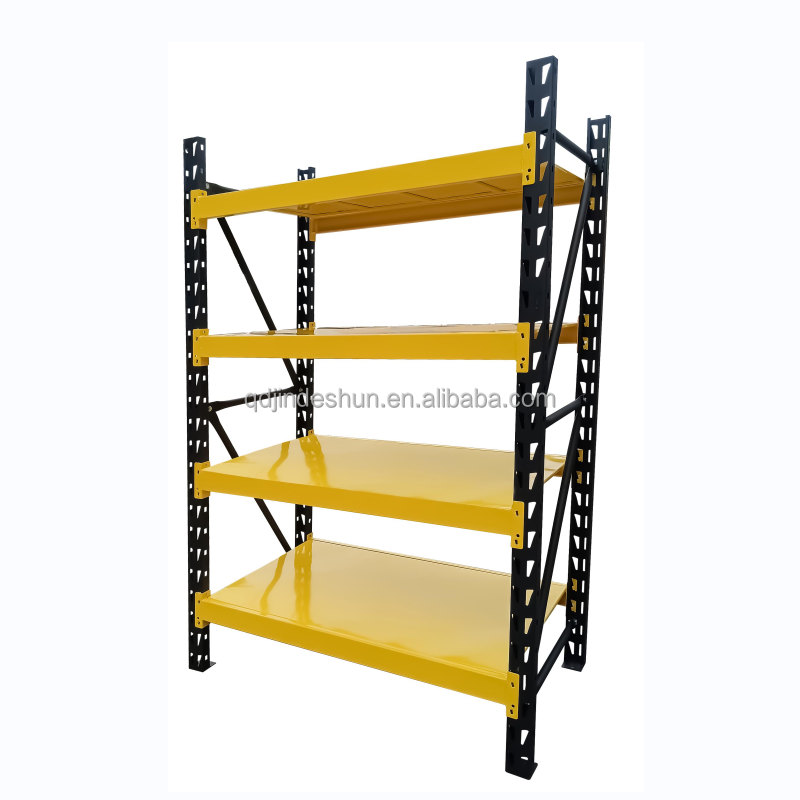 Industrial 4-Layer Adjustable Metal Shelf Racks Medium Duty Warehouse Storage Rack Stacking Shelves for Warehouse