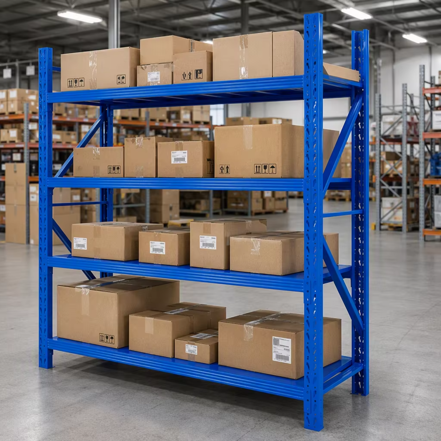 Heavy Duty Pallet Rack 5 Tier Warehouse Storage Shelving Yellow Beam Steel Rack Adjustable for Industrial Warehouse