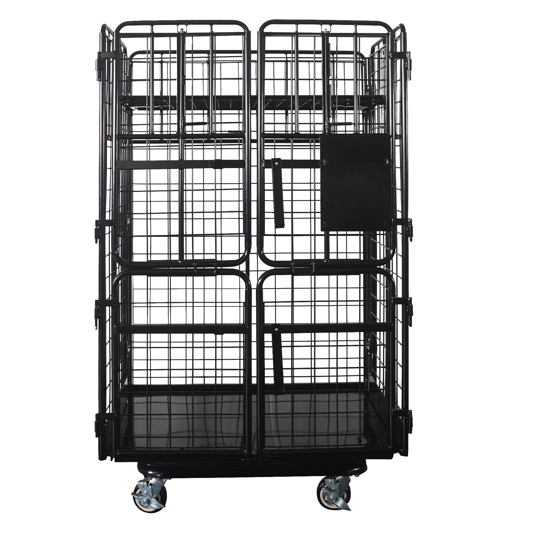 Hand Push Folding Wire Metal Rolling Pallet Cage Cart 500KG Capacity 1200x1000x1800 Size Jonathan Brand Wheels Container Trolley